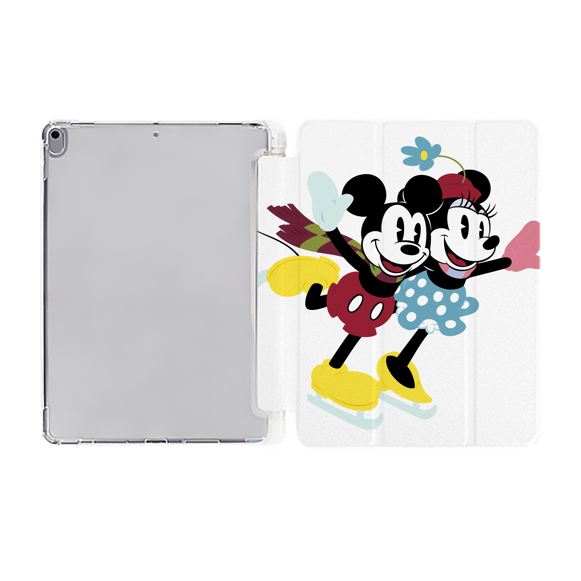 ミッキーマウス Mickey Mouse IPad ケース ペン収納付き 三つ折りスタンド PUレザー×シリコン 対応機種9.5/10.5/10.9インチ